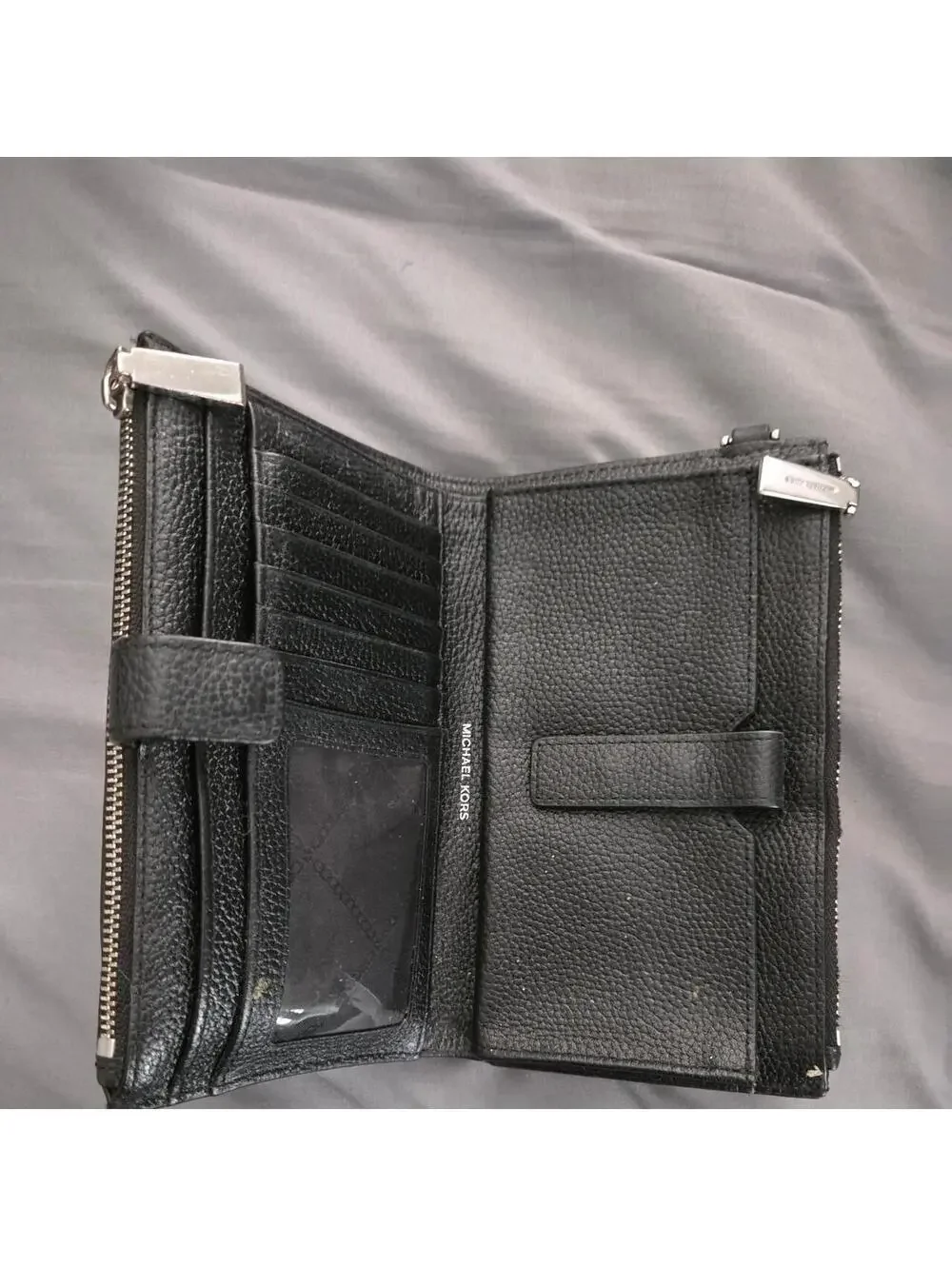 Michael Kors Black Leather Wristlet Wallet